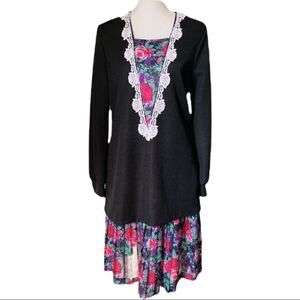 By Berkeley Vintage 2-pc Black Floral Skirt Set